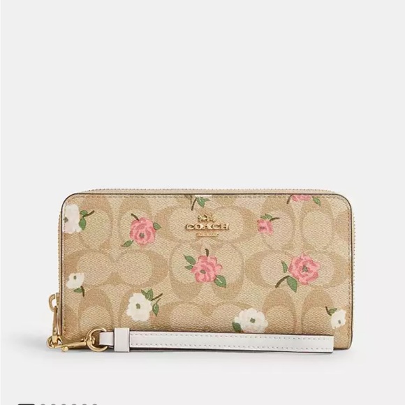 Coach Floral Zip Around Wallet NWT - Picture 2 of 5